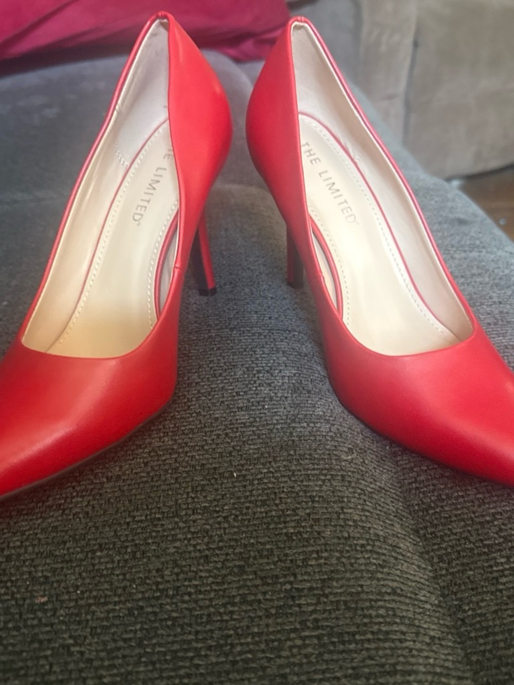 The Limited Bright Red Pointed Toe Stiletto Pumps
